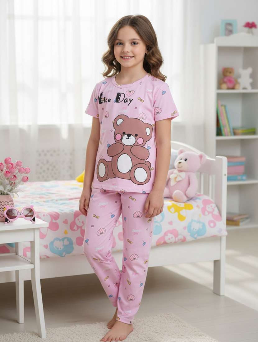 pink  cotton pyjama set nightwear