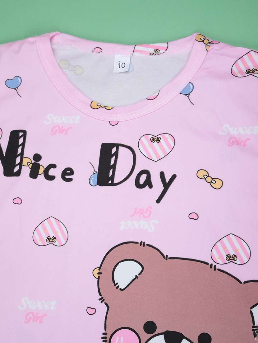 pink  cotton pyjama set nightwear - 22417939 -  Standard Image - 3