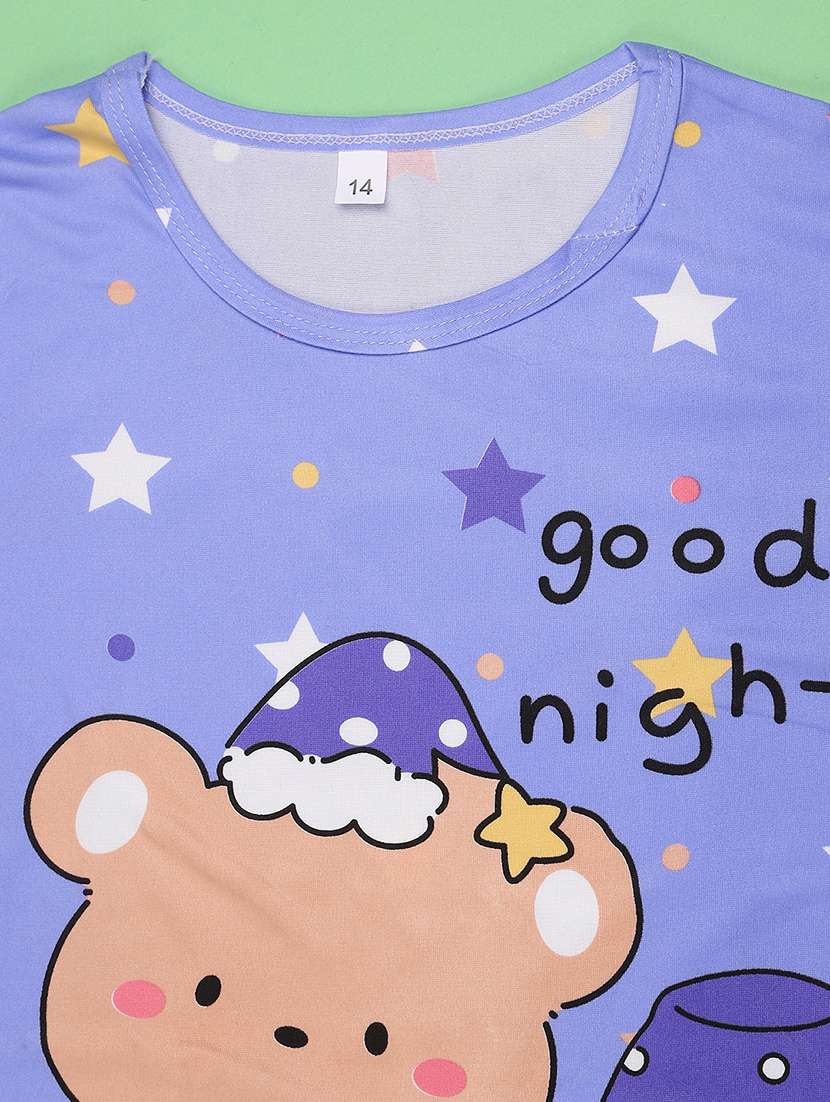 girls printed short sleeve pyjama set nightwear - 22417942 -  Standard Image - 3
