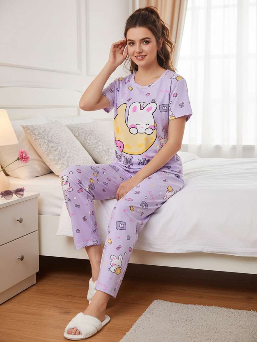 girls printed short sleeve pyjama set nightwear