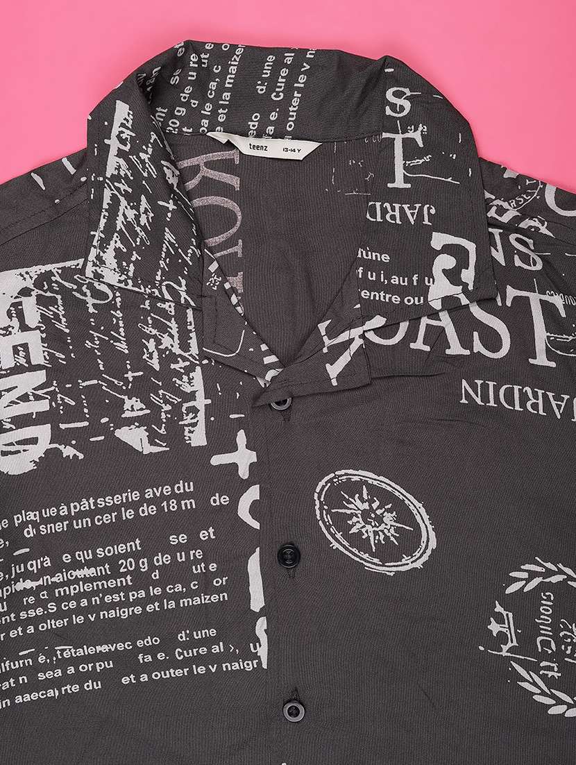 boys printed short sleeve collared shirt - 22419552 -  Standard Image - 3