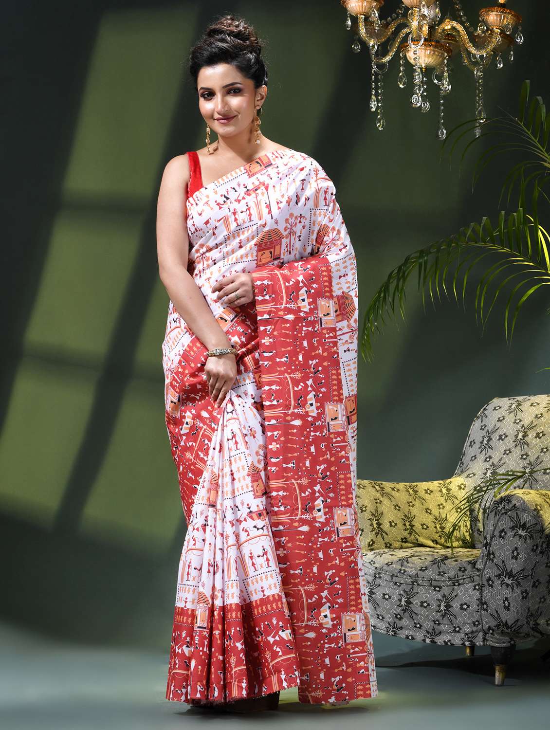 women warli printed saree