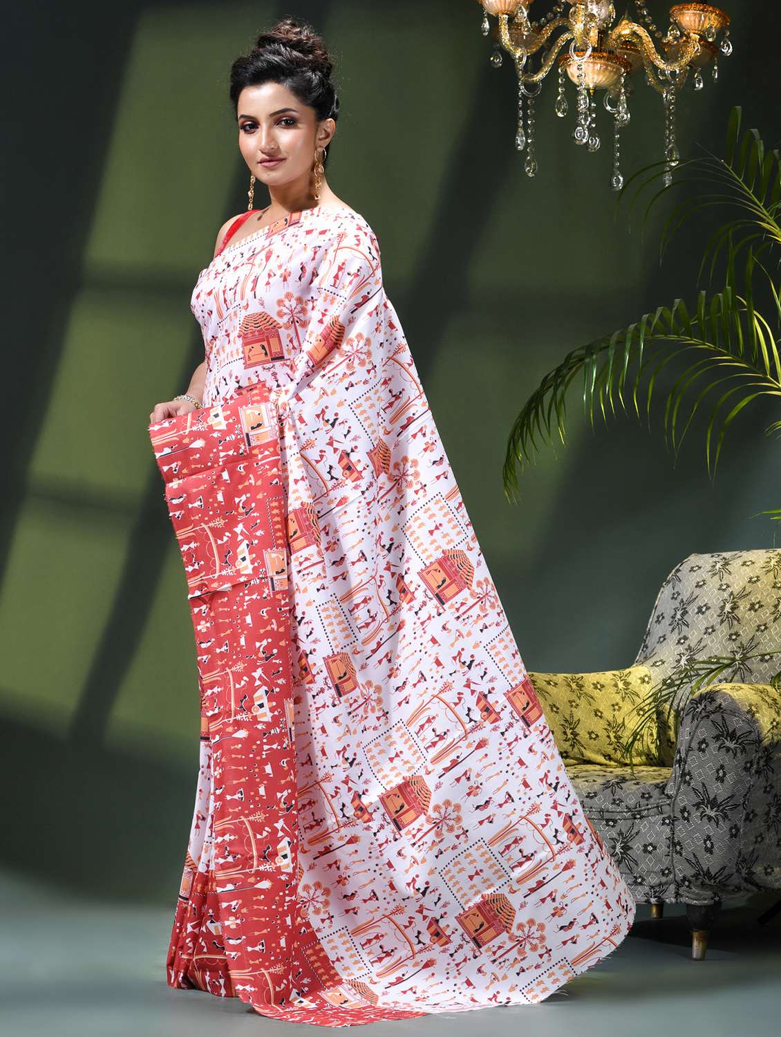 women warli printed saree - 22419796 -  Standard Image - 3