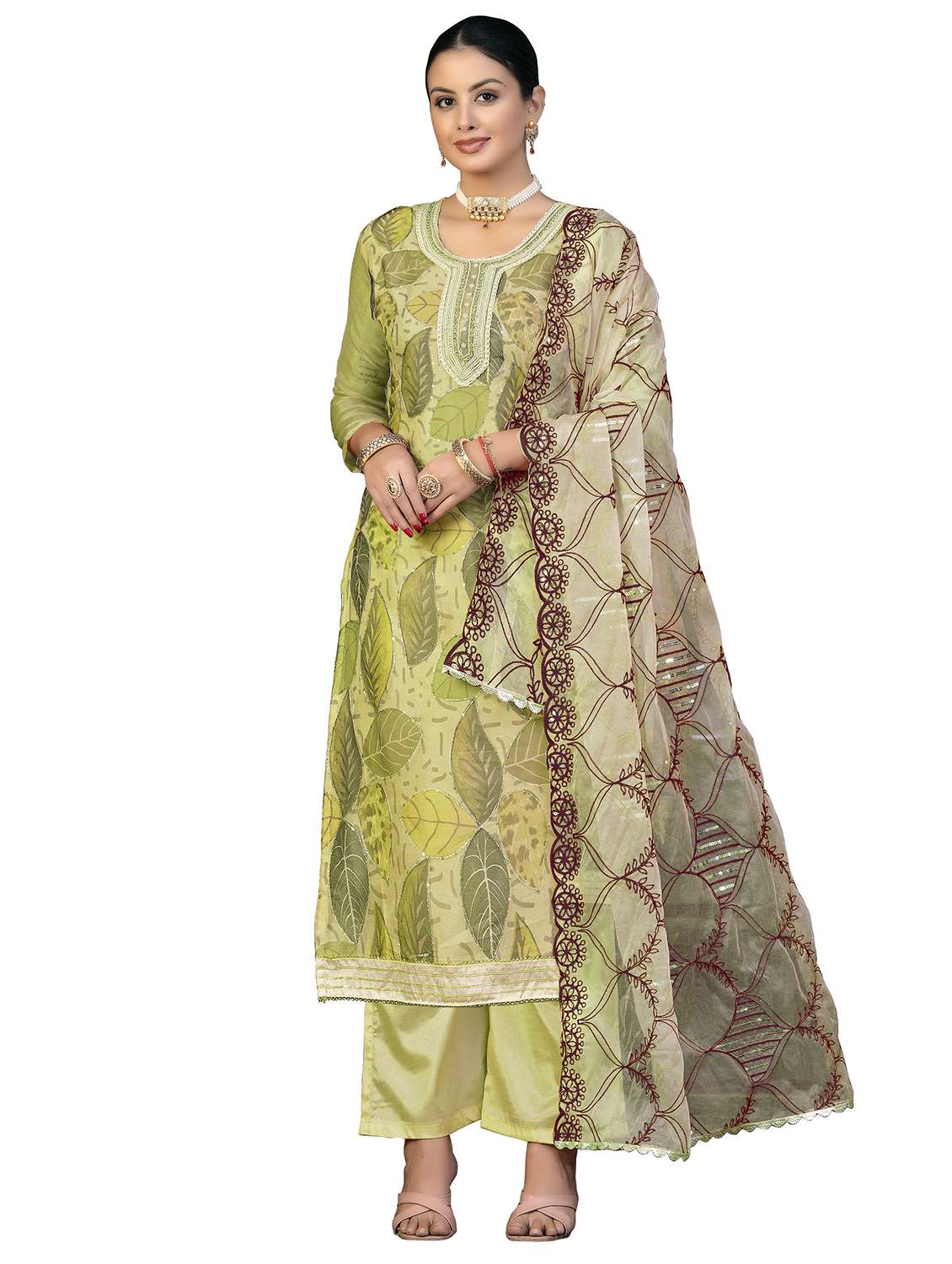 women printed unstitched suit set