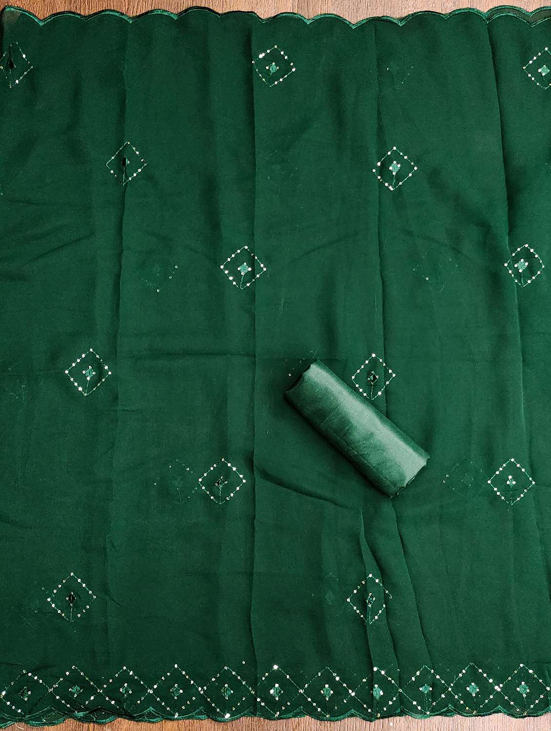 women solid with work unstitched suit set - 22420682 -  Standard Image - 3