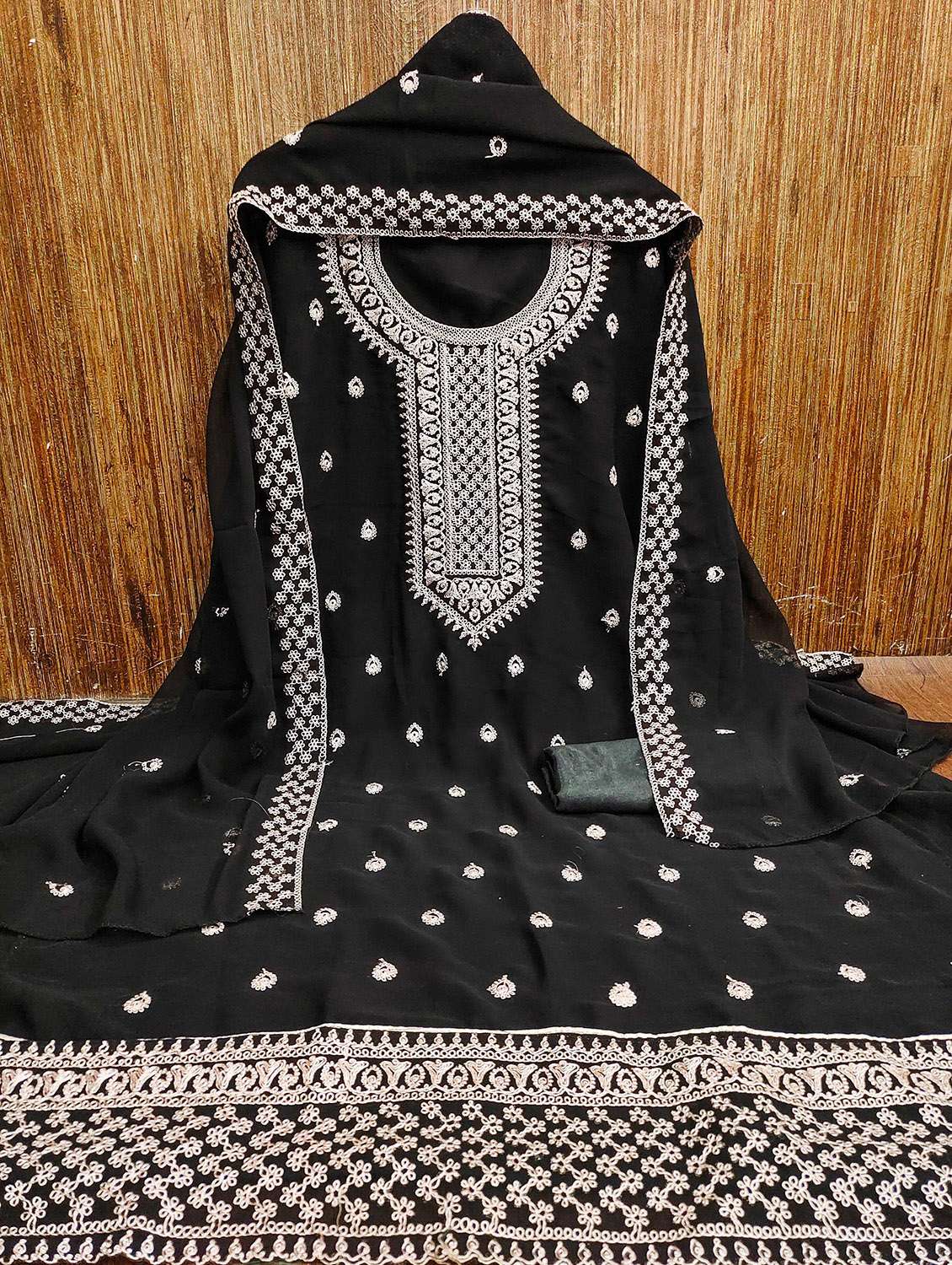 women solid with work unstitched suit set - 22421034 -  Standard Image - 3