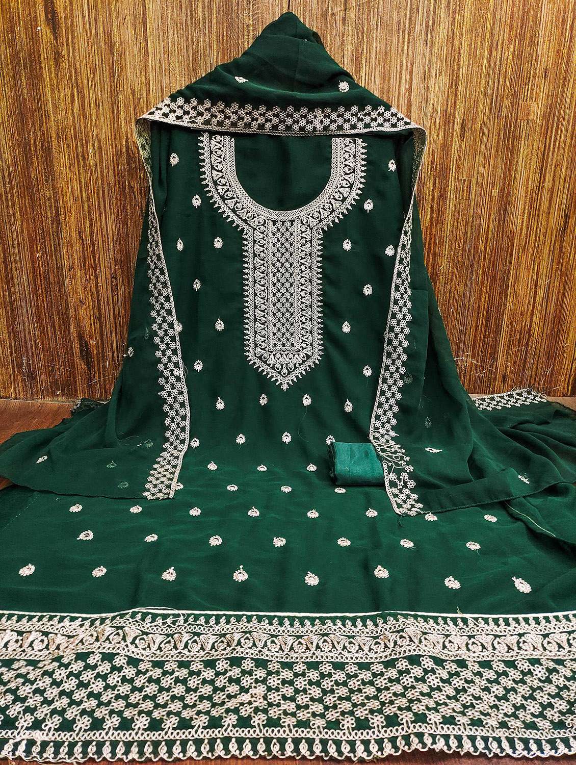 women solid with work unstitched suit set - 22421036 -  Standard Image - 3