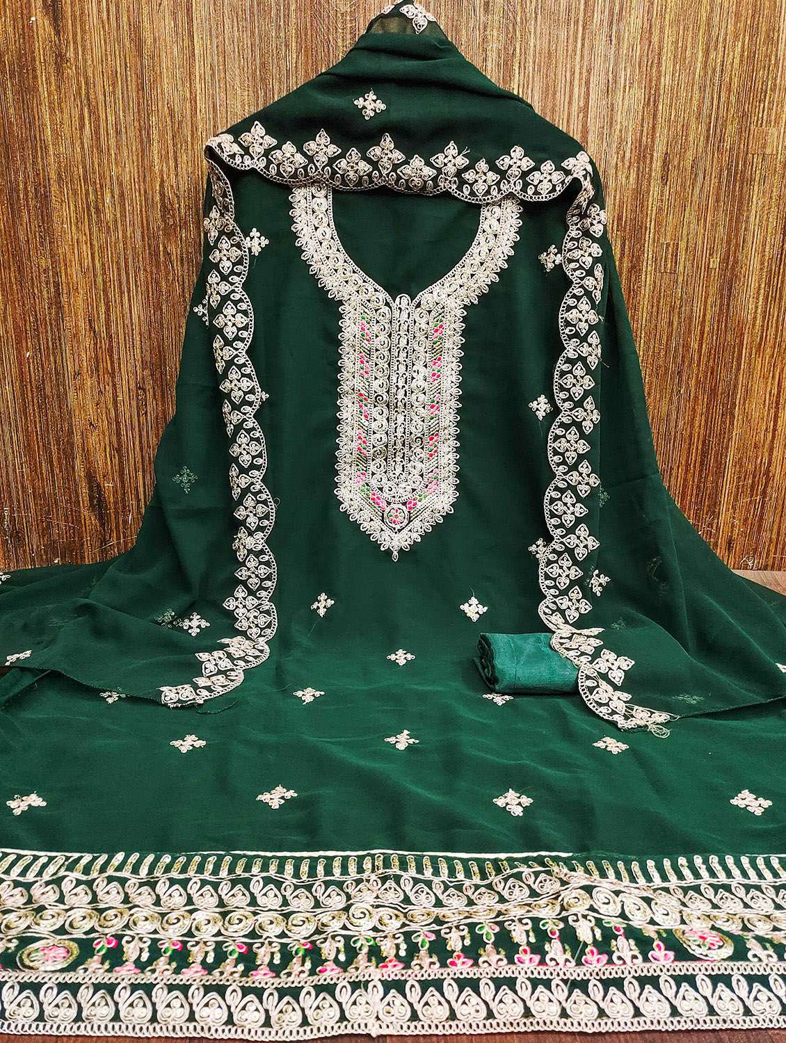 women solid with work unstitched suit set - 22421041 -  Standard Image - 3