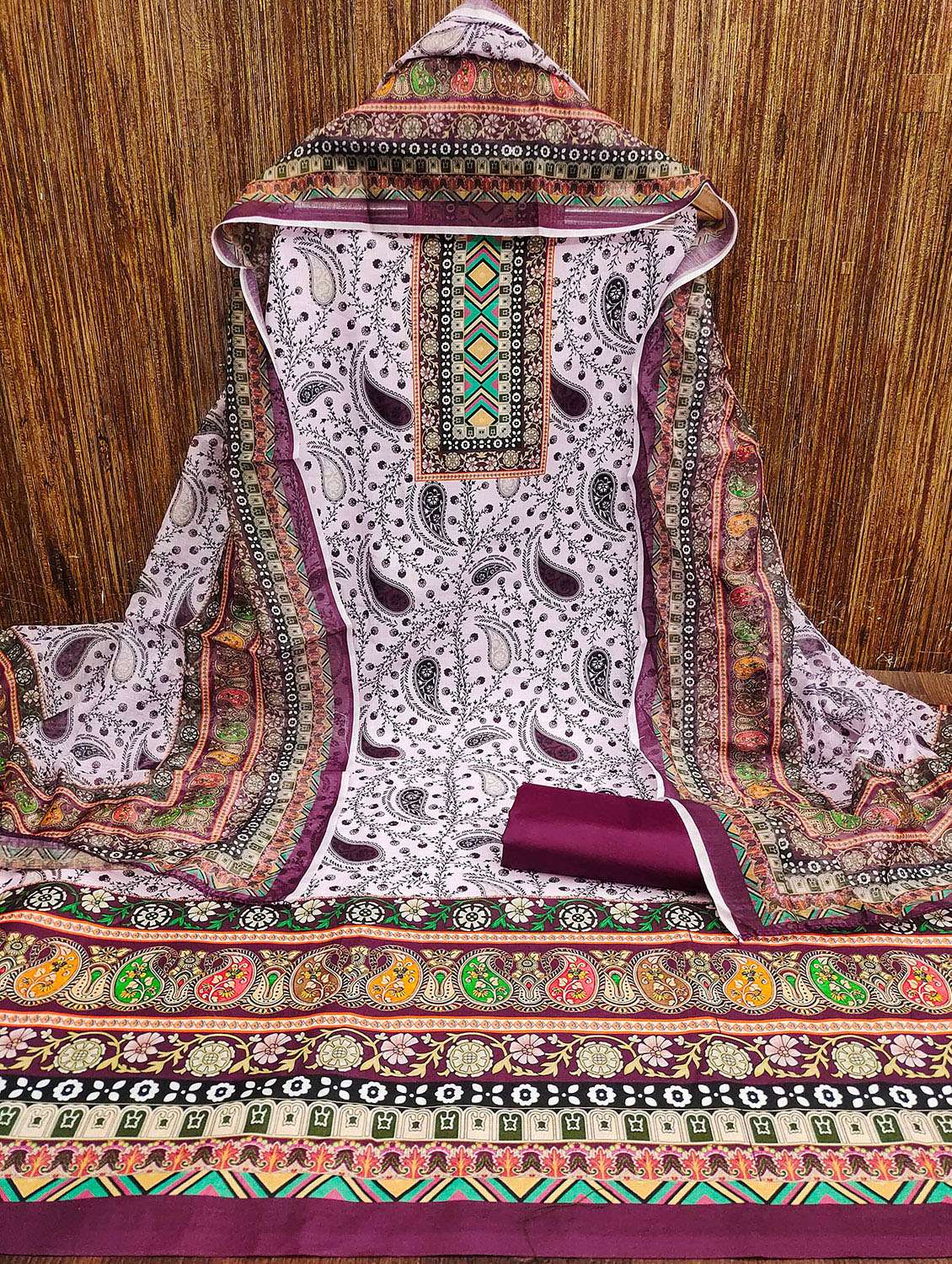 Women Printed Unstitched Suit Set - 22421048 -  Standard Image - 3