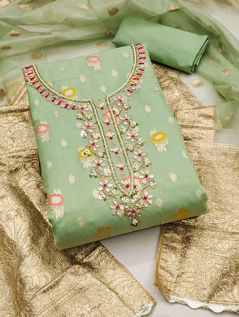 women self design unstitched suit set
