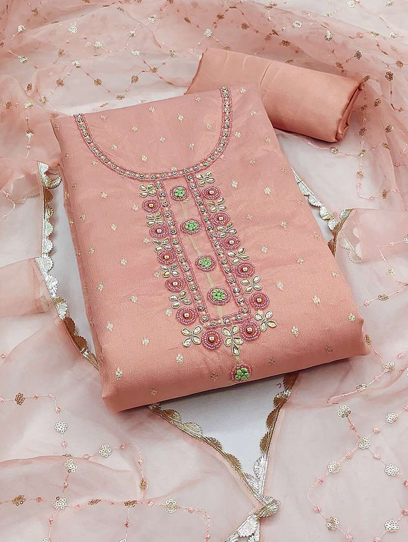 women self design unstitched suit set