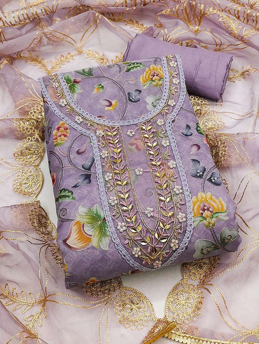 women floral printed unstitched suit set