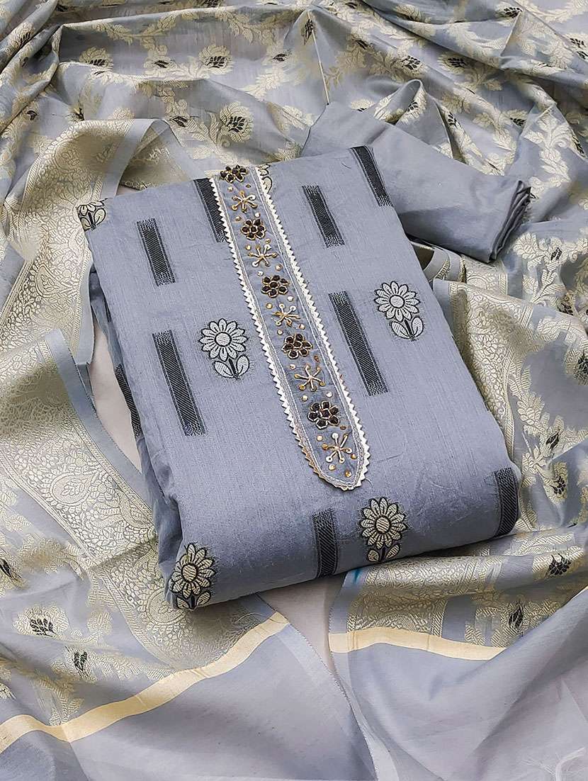 women self design unstitched suit set
