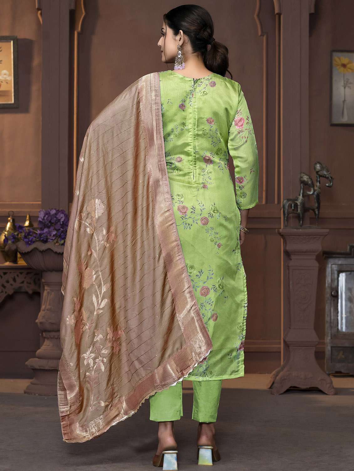 women floral printed unstitched suit set - 22421277 -  Standard Image - 3