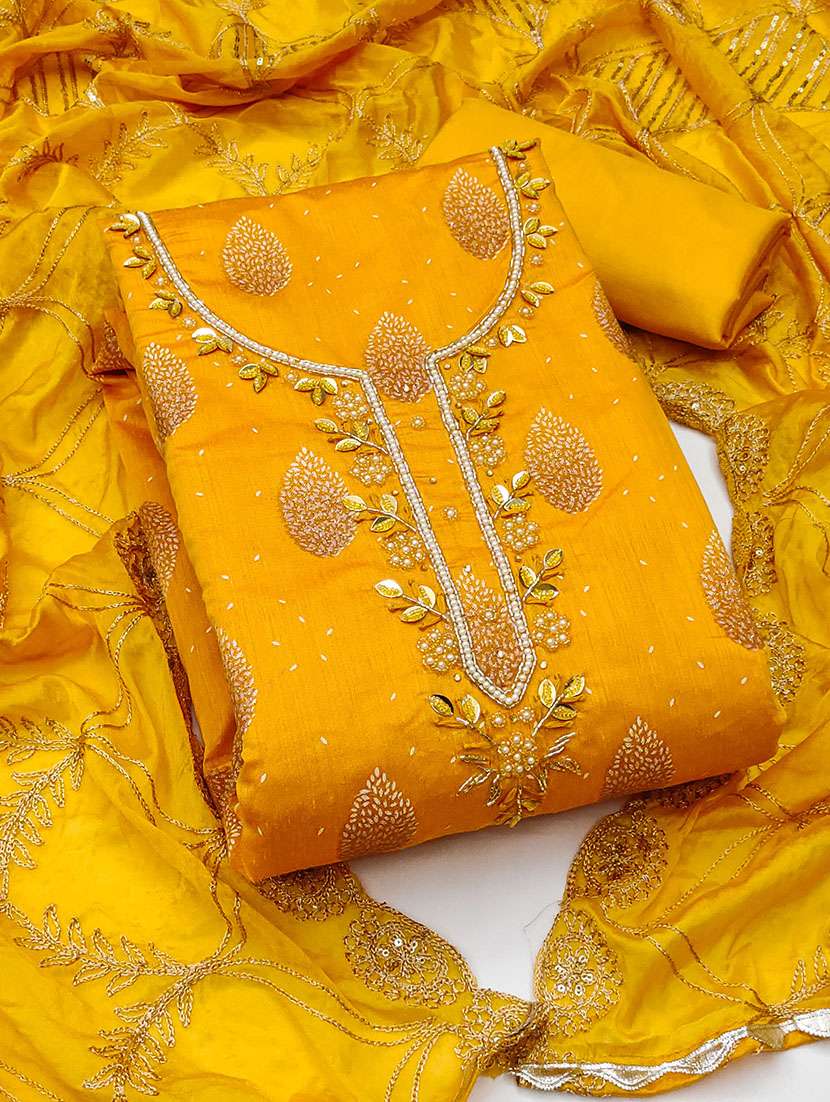 women self design unstitched suit set