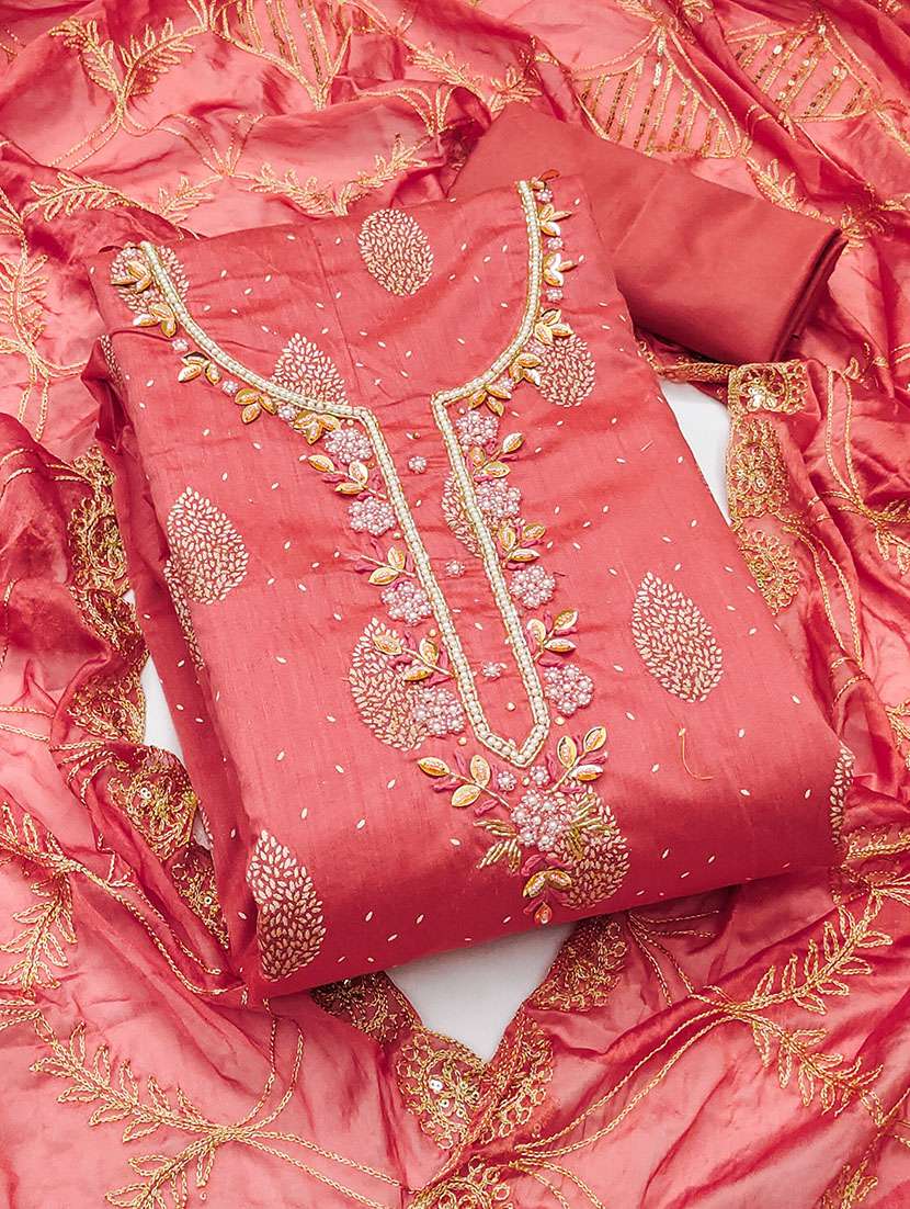 women self design unstitched suit set