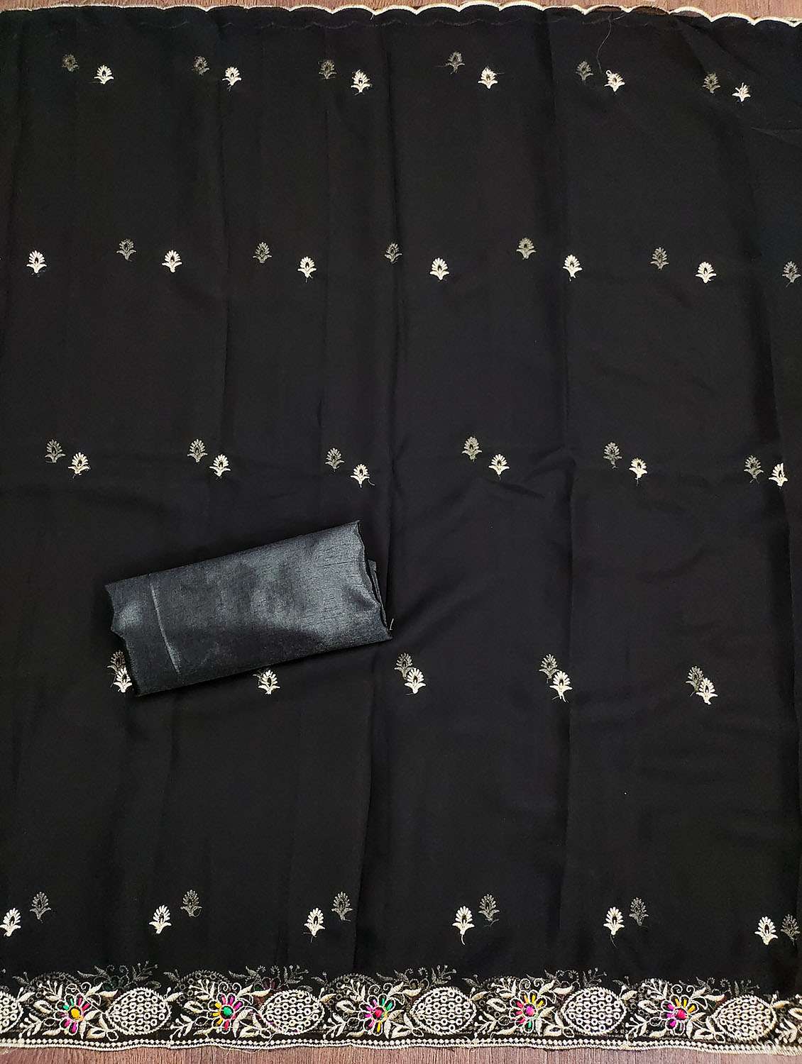 women solid with work unstitched suit set - 22421386 -  Standard Image - 3