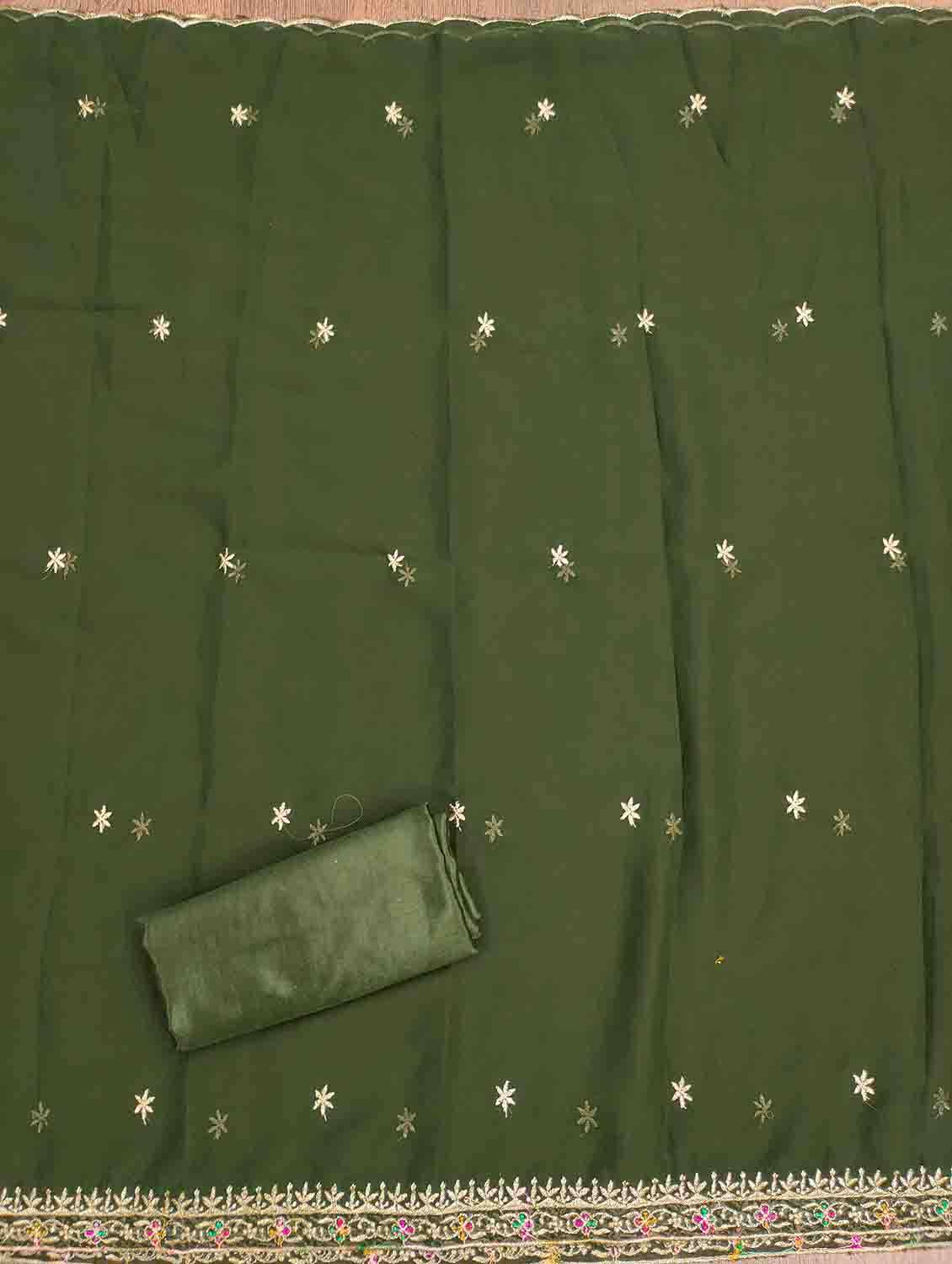 women solid with work unstitched suit set - 22421392 -  Standard Image - 3