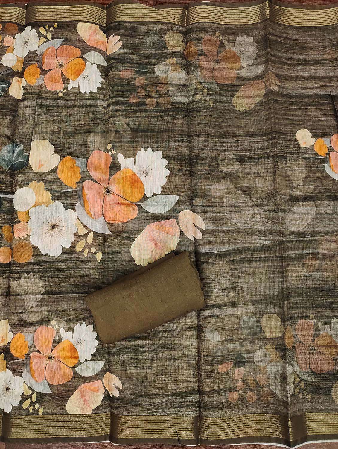 women floral printed unstitched suit set - 22421653 -  Standard Image - 3