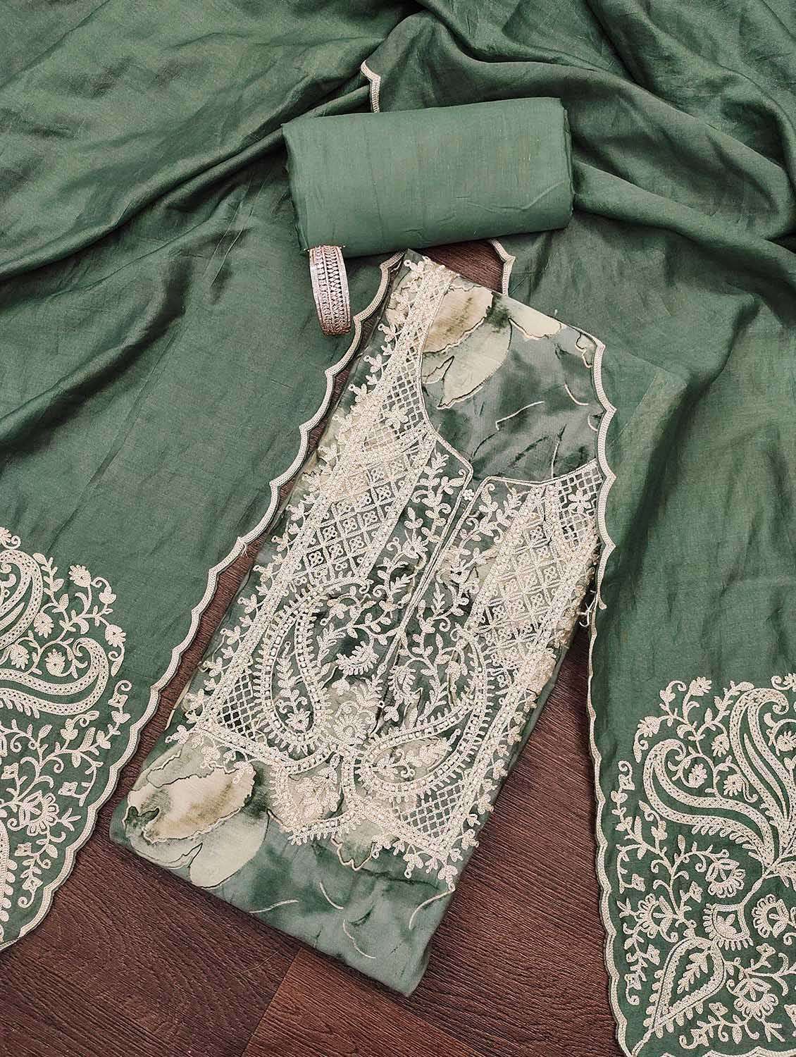 women floral printed unstitched suit set