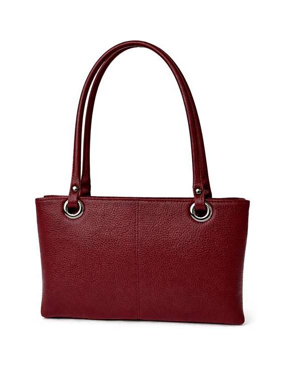 women solid leather handbag
