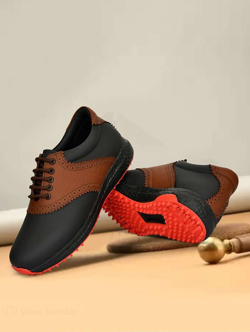 men black & brown lace up sport shoe