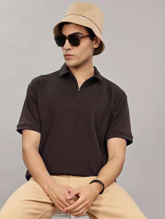 men solid short sleeve regular fit polo t-shirt