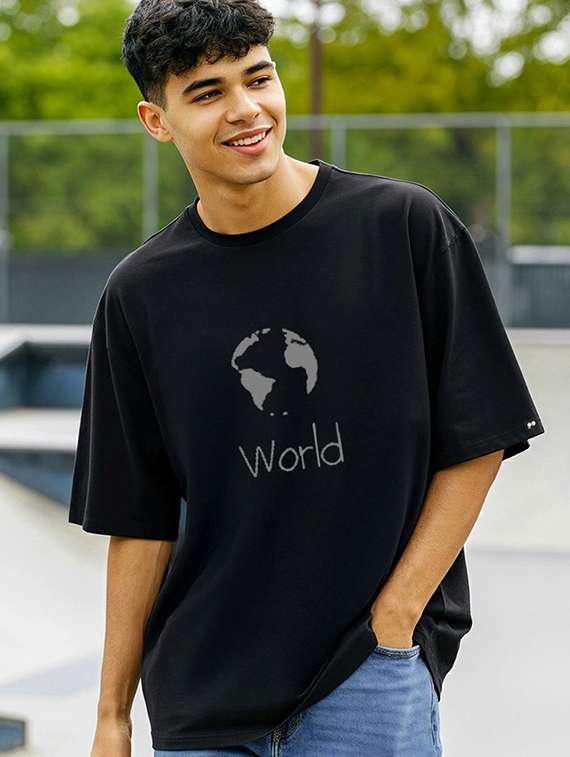 men printed short sleeve oversized t-shirt