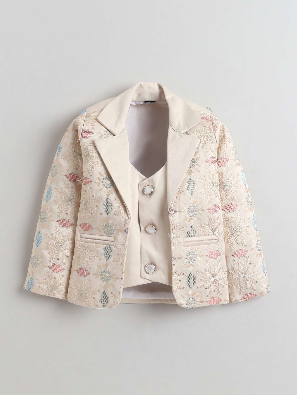 Boys Embroidered Blazer And Trouser Set With Shirt - 22423970 -  Standard Image - 3