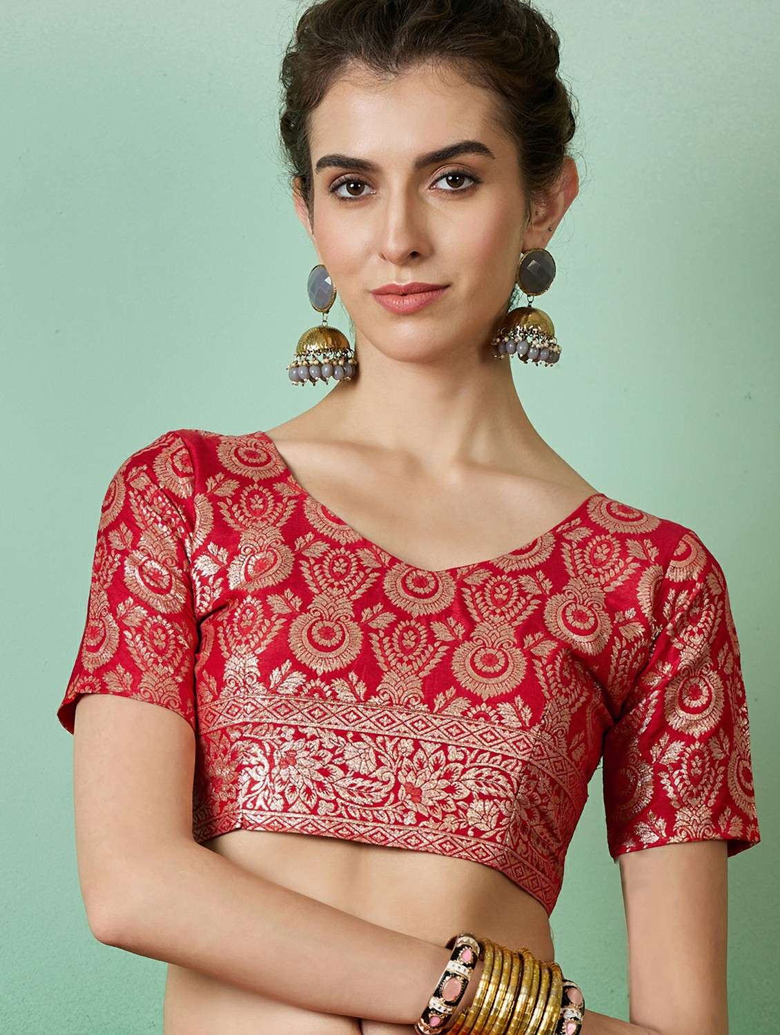 women self design banarasi saree with blouse - 22424334 -  Standard Image - 5