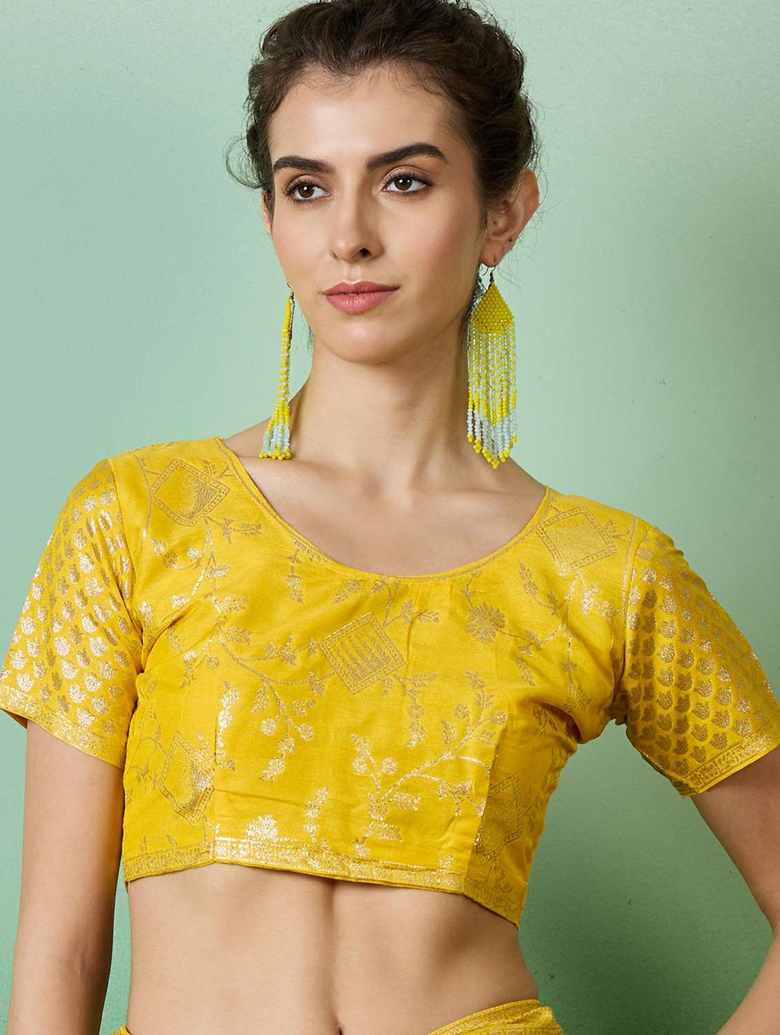 Women Self Design Banarasi Saree With Blouse - 22424373 -  Standard Image - 5