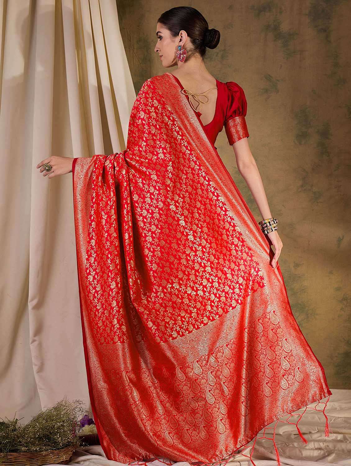women self design banarasi saree with blouse - 22424678 -  Standard Image - 3