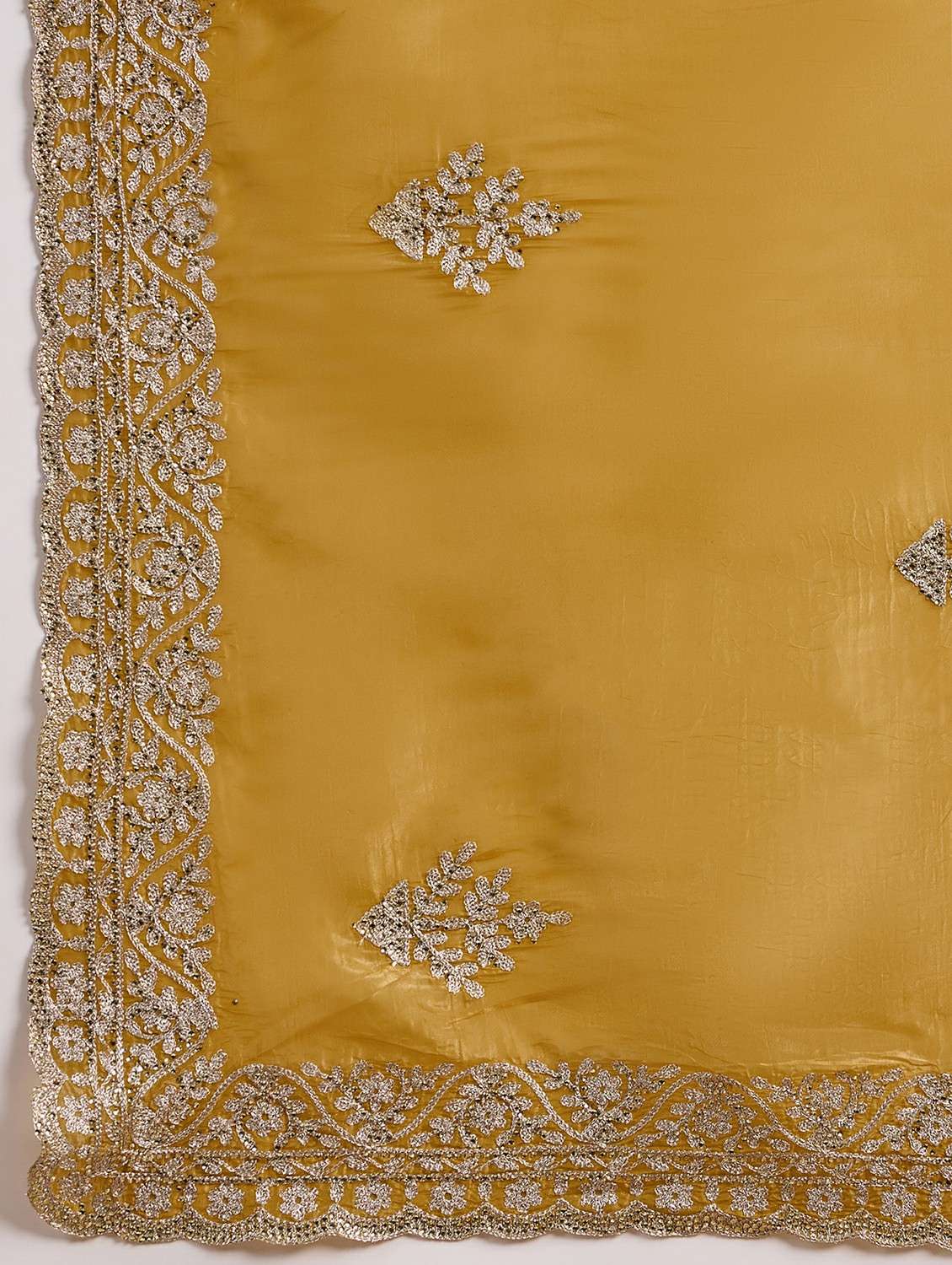 Women Solid With Work Embroidered Saree With Blouse - 22424698 -  Standard Image - 5