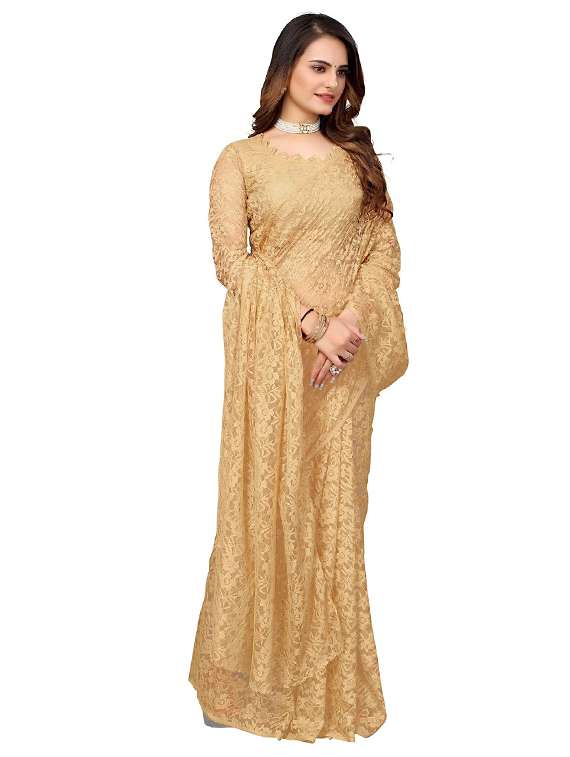 women self design plain saree with blouse - 22425520 -  Standard Image - 3