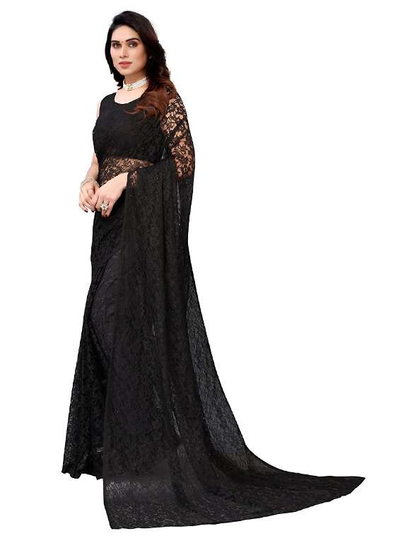 women self design plain saree with blouse - 22425521 -  Standard Image - 3