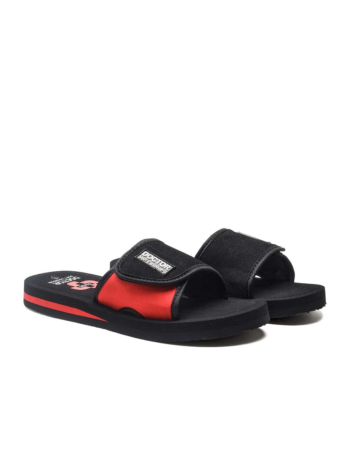men color block adjustable strap ortho slides