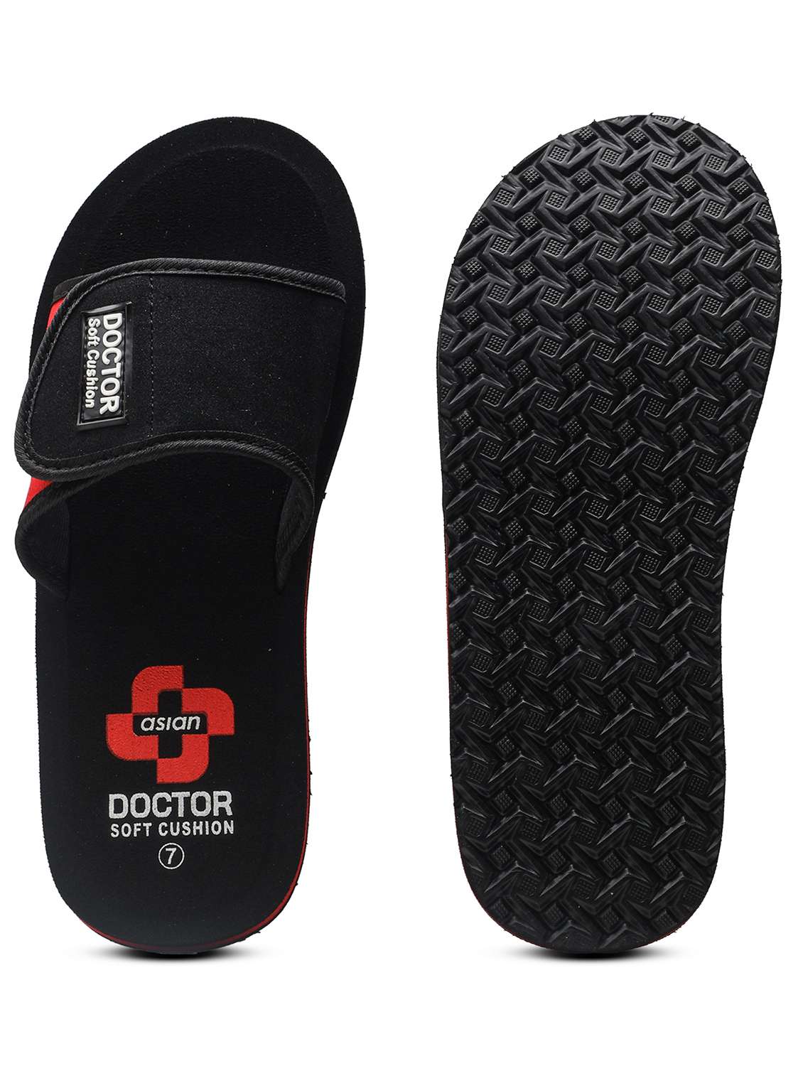 men color block adjustable strap ortho slides - 22425685 -  Standard Image - 3