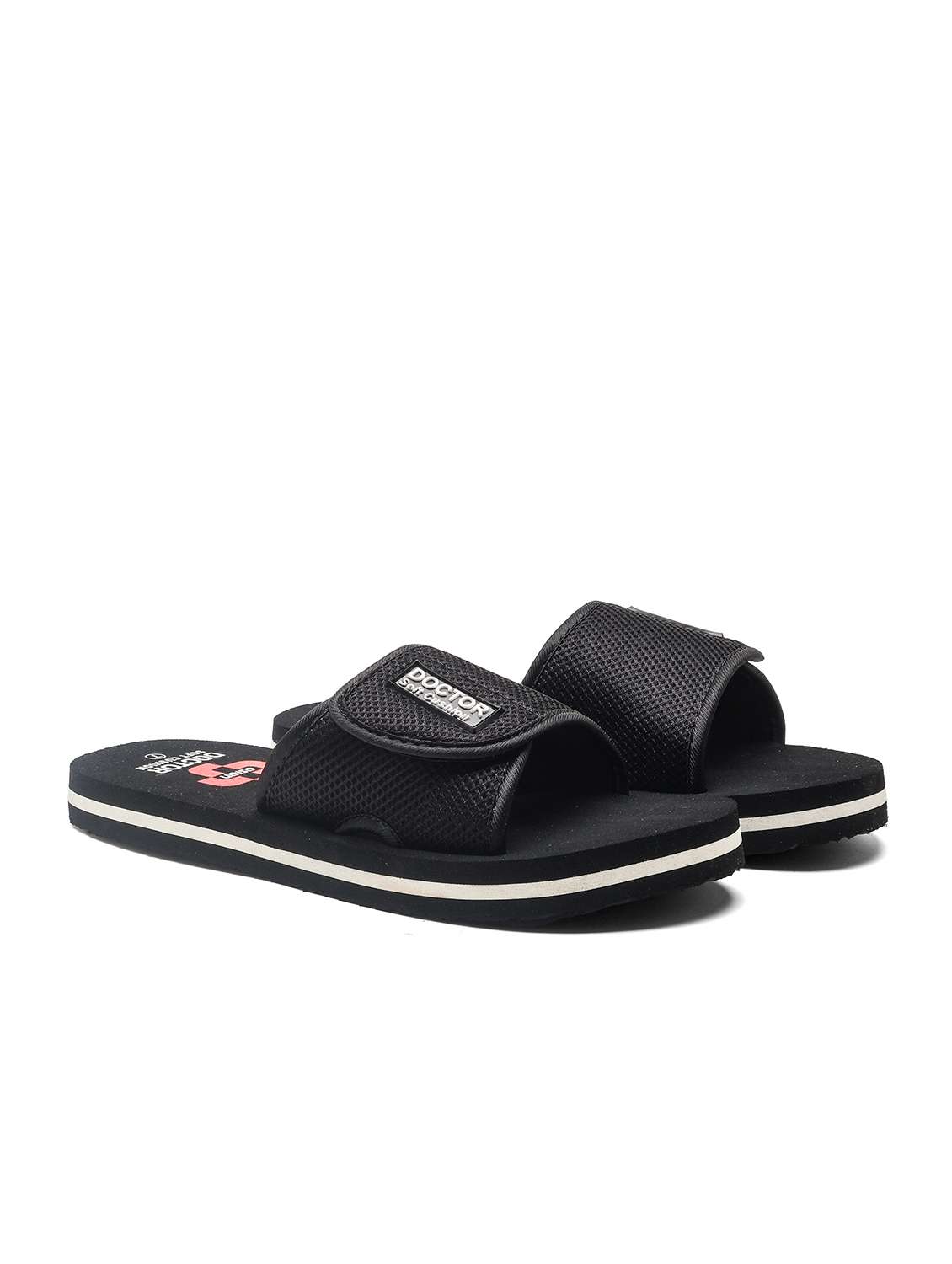 men solid adjustable strap ortho slides