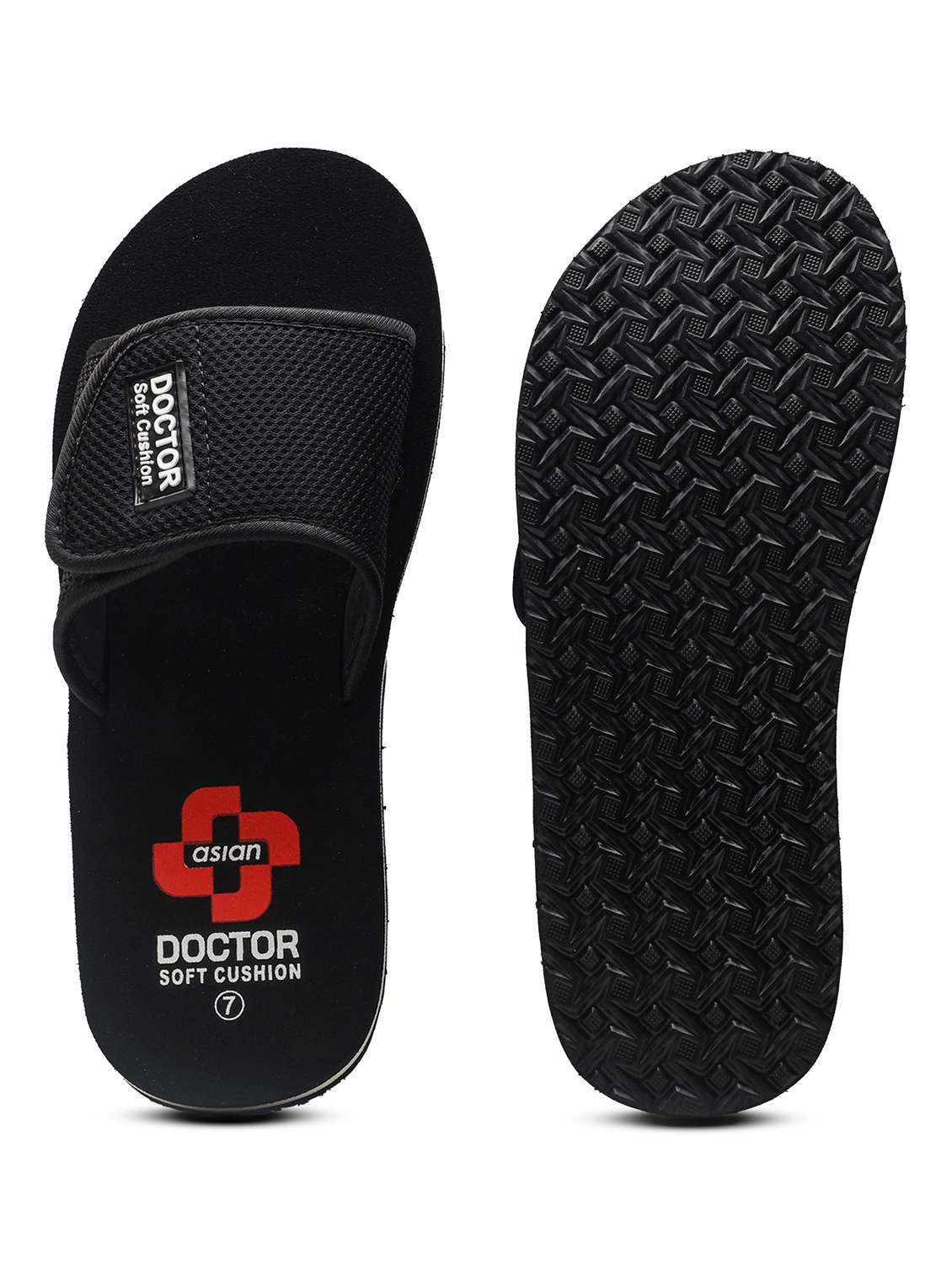 men solid adjustable strap ortho slides - 22425686 -  Standard Image - 3