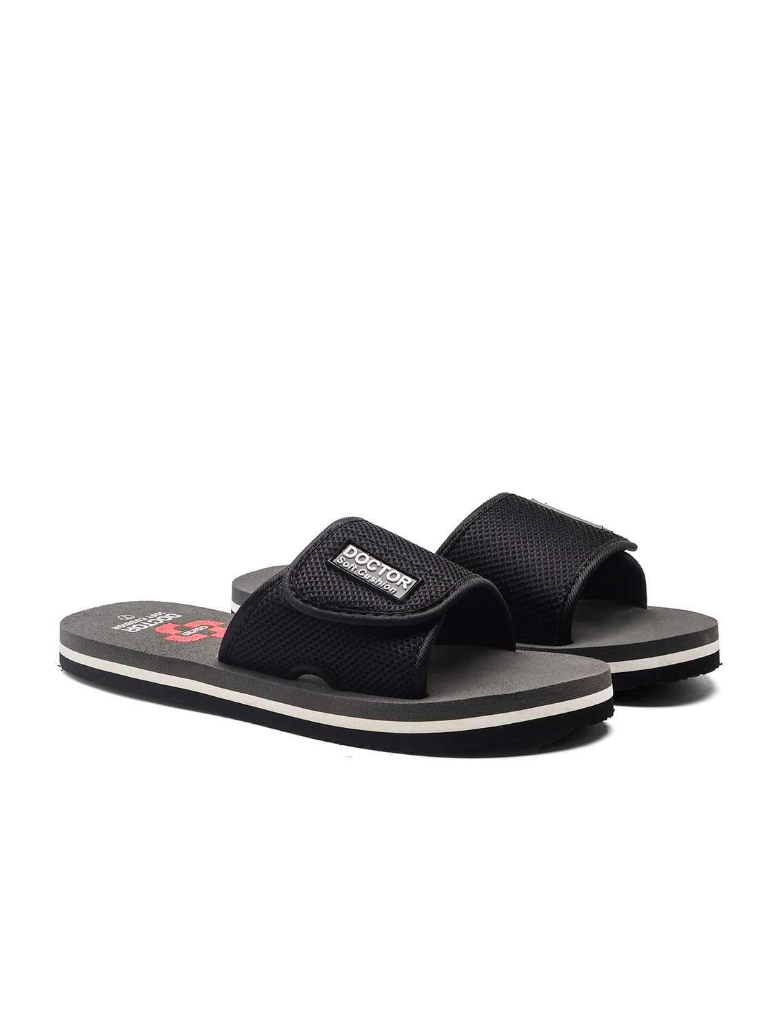 men solid adjustable strap ortho slides
