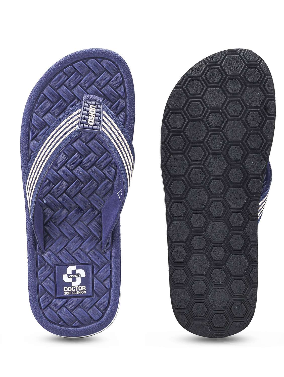 men striped toe seperator slipper - 22425703 -  Standard Image - 3