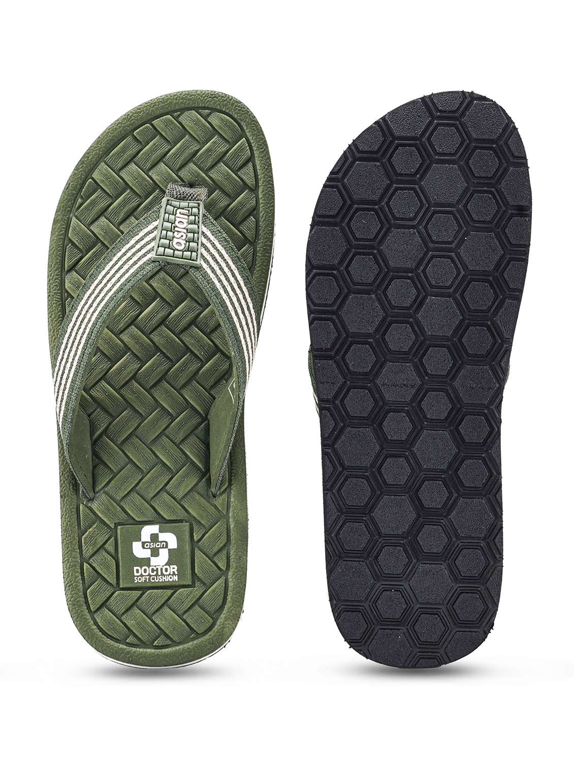 men striped toe seperator slipper - 22425704 -  Standard Image - 5
