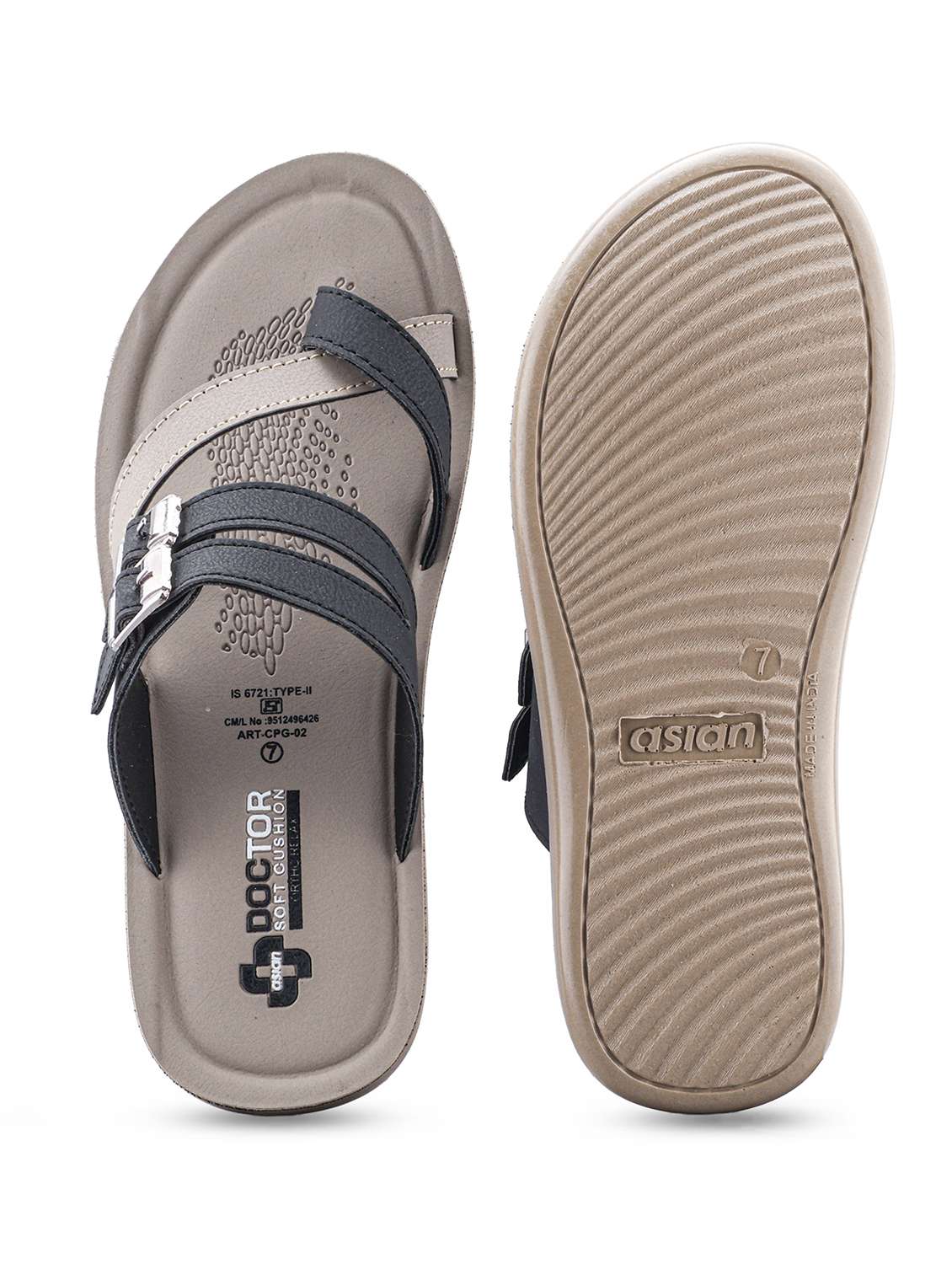 men color block one toe sandal - 22425707 -  Standard Image - 5