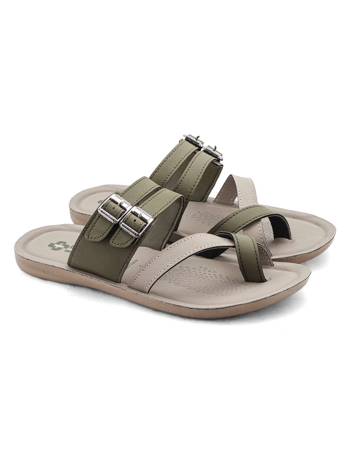 men color block one toe sandal