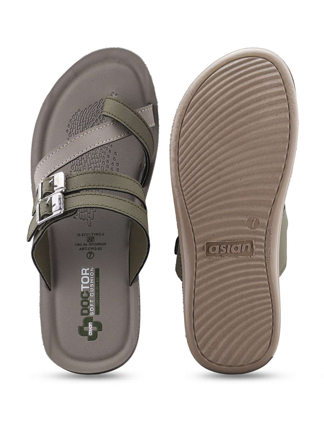 men color block one toe sandal - 22425709 -  Standard Image - 5