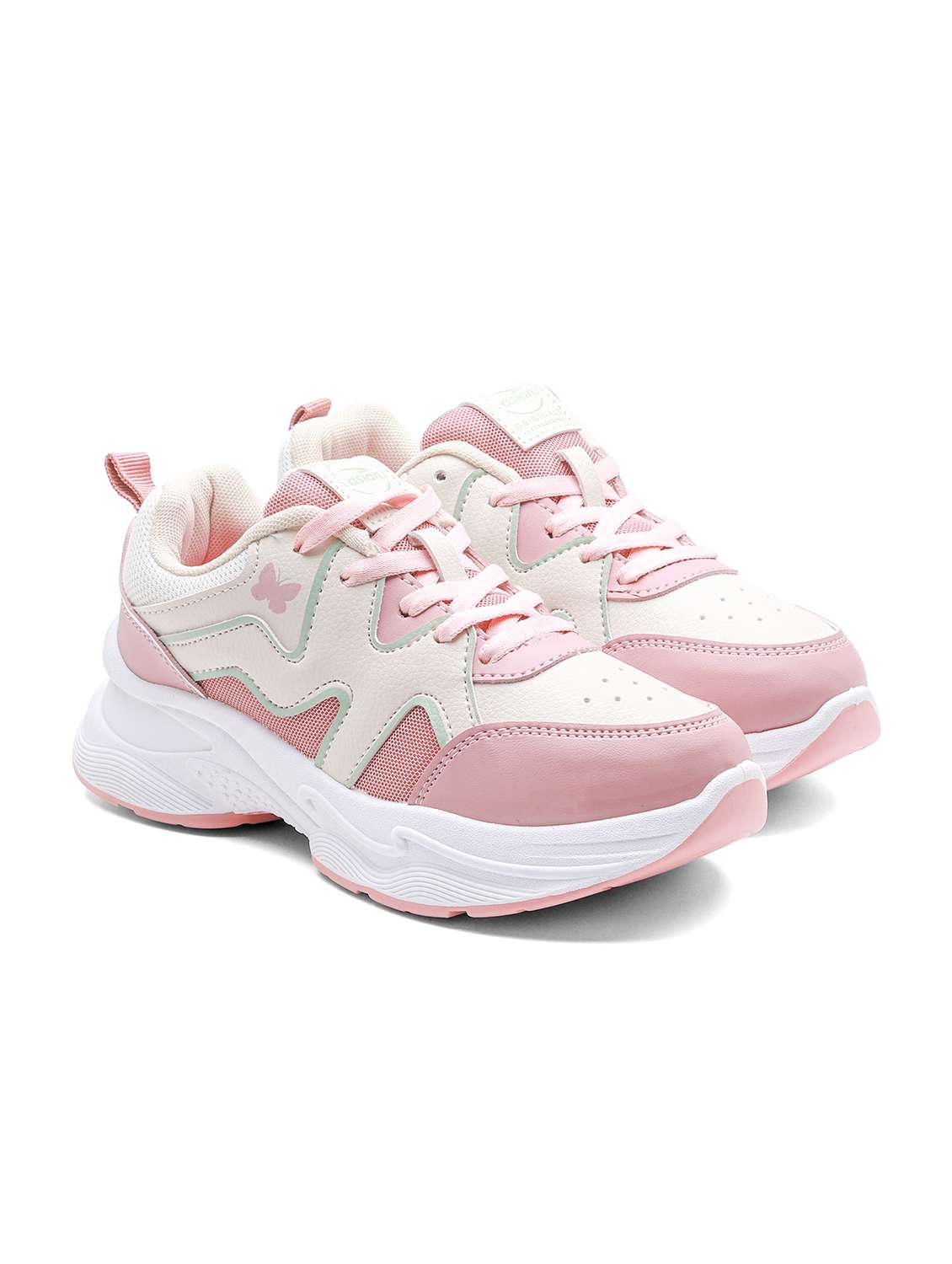 women pink colored slip on casual shoe