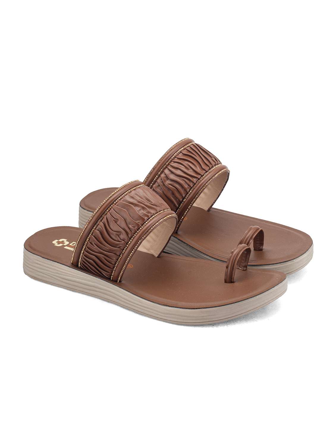 women brown slippers flip flop