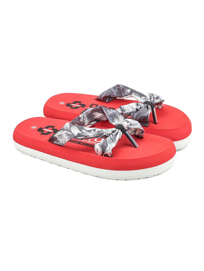 multi colored fabric slippers flip flops