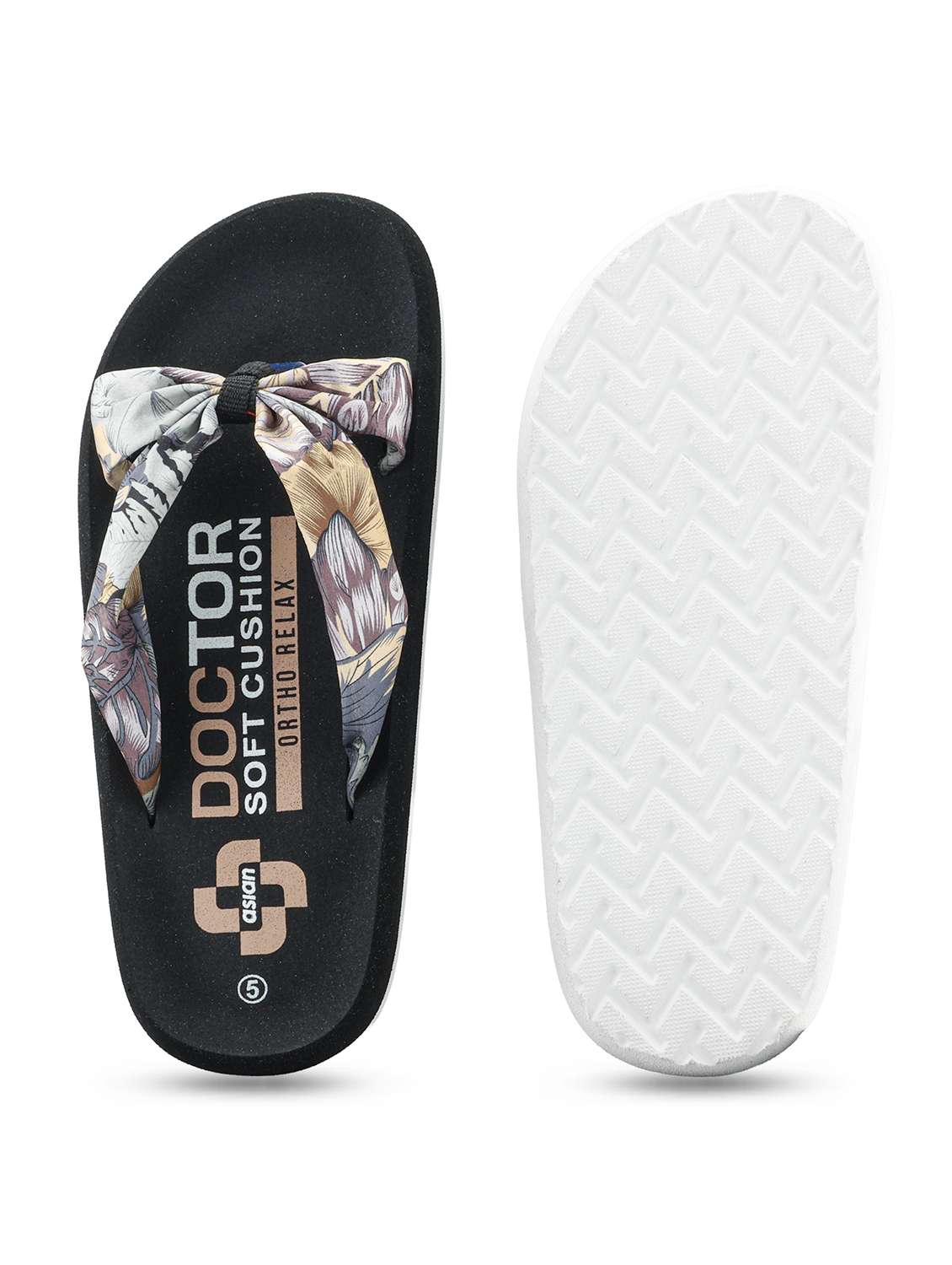 black fabric slippers flip flops - 22425754 -  Standard Image - 5