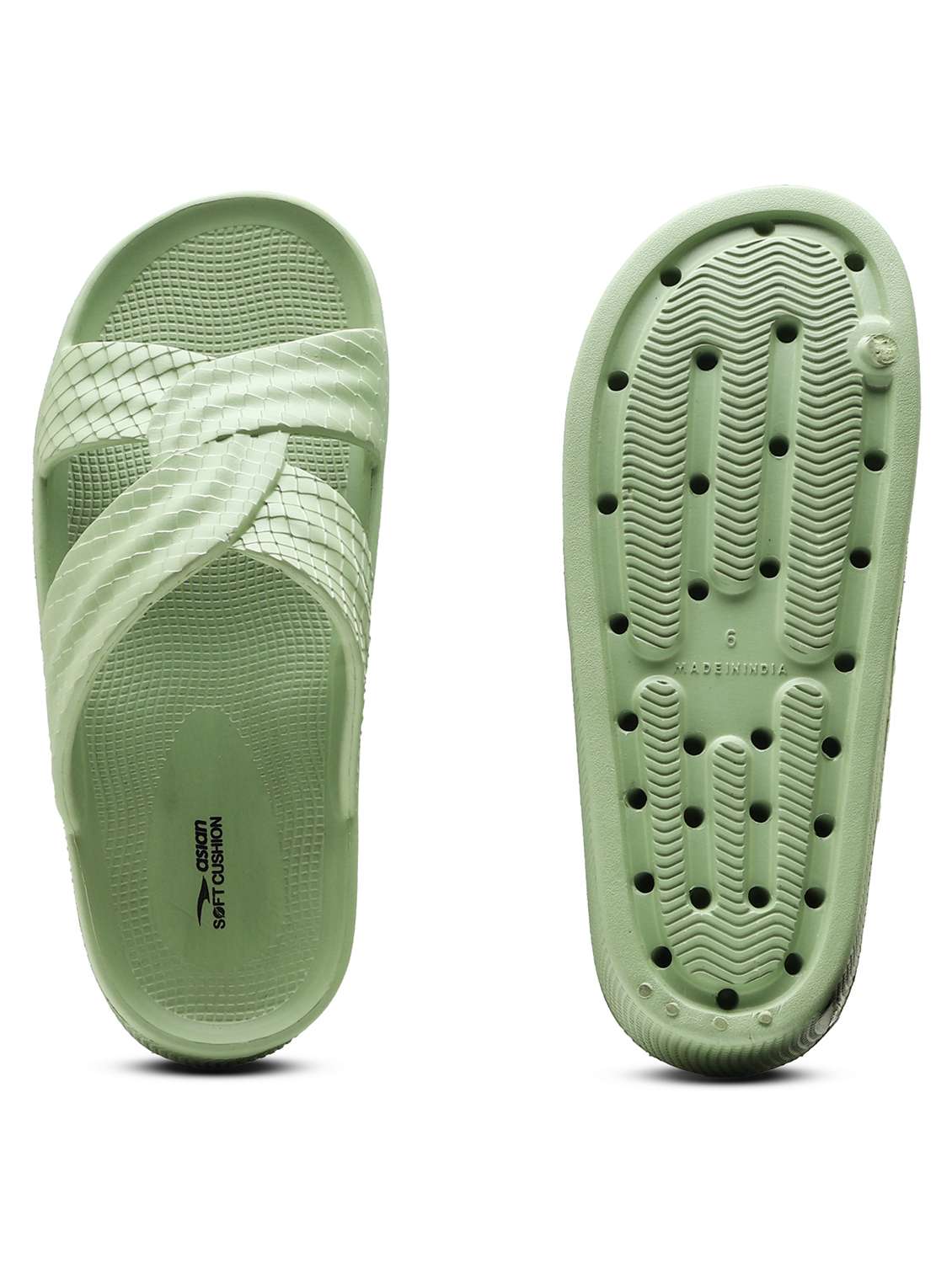 women textured slip on slider - 22425768 -  Standard Image - 5